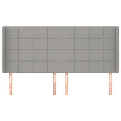 Testiera ad Orecchio Grigio Chiaro 203x16x118/128 cm in Tessuto