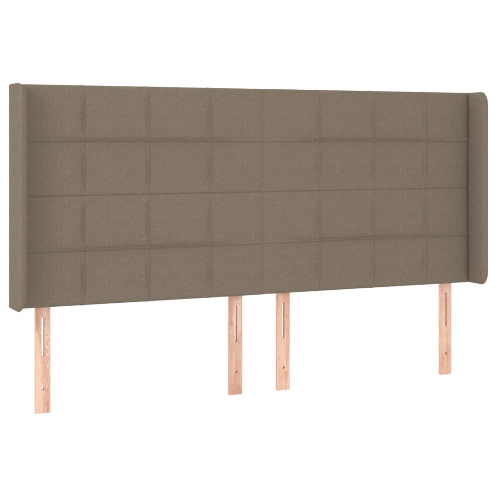 Testiera ad Orecchio Tortora 203x16x118/128 cm in Tessuto