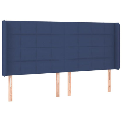 Testiera ad Orecchio Blu 203x16x118/128 cm in Tessuto