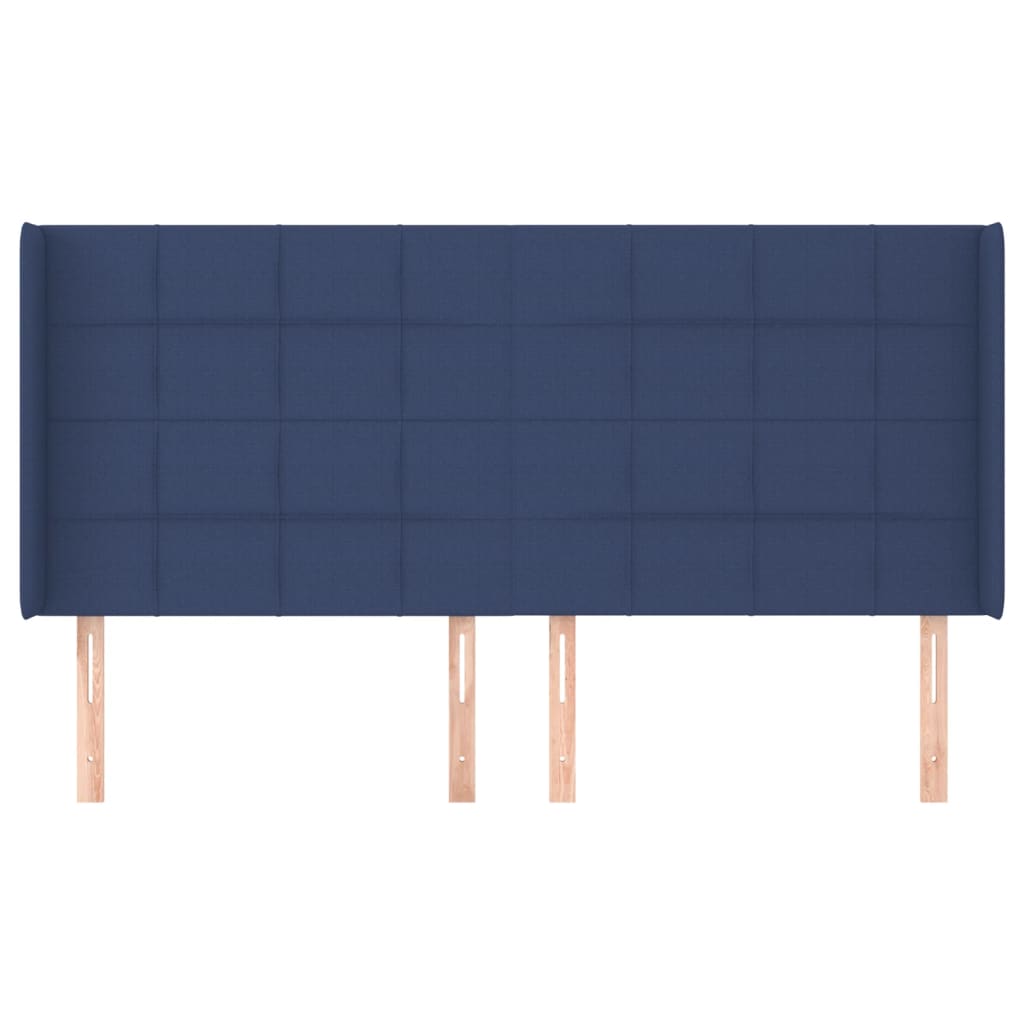 Testiera ad Orecchio Blu 203x16x118/128 cm in Tessuto