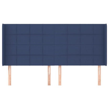 Testiera ad Orecchio Blu 203x16x118/128 cm in Tessuto