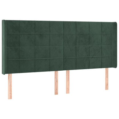 Testiera ad Orecchio Verde Scuro 203x16x118/128 cm in Velluto