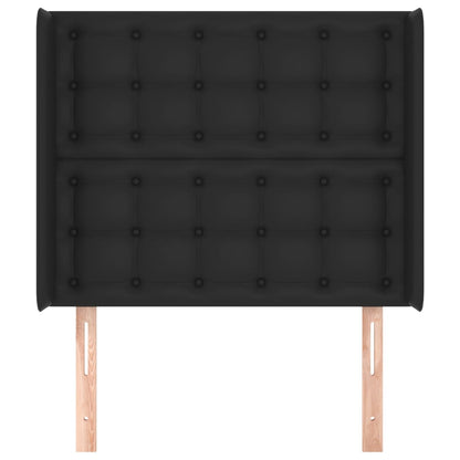 Testiera ad Orecchio Nera 83x16x118/128 cm in Similpelle