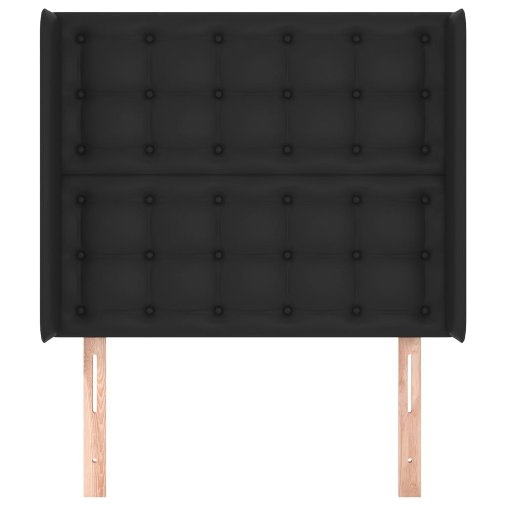 Testiera ad Orecchio Nera 83x16x118/128 cm in Similpelle
