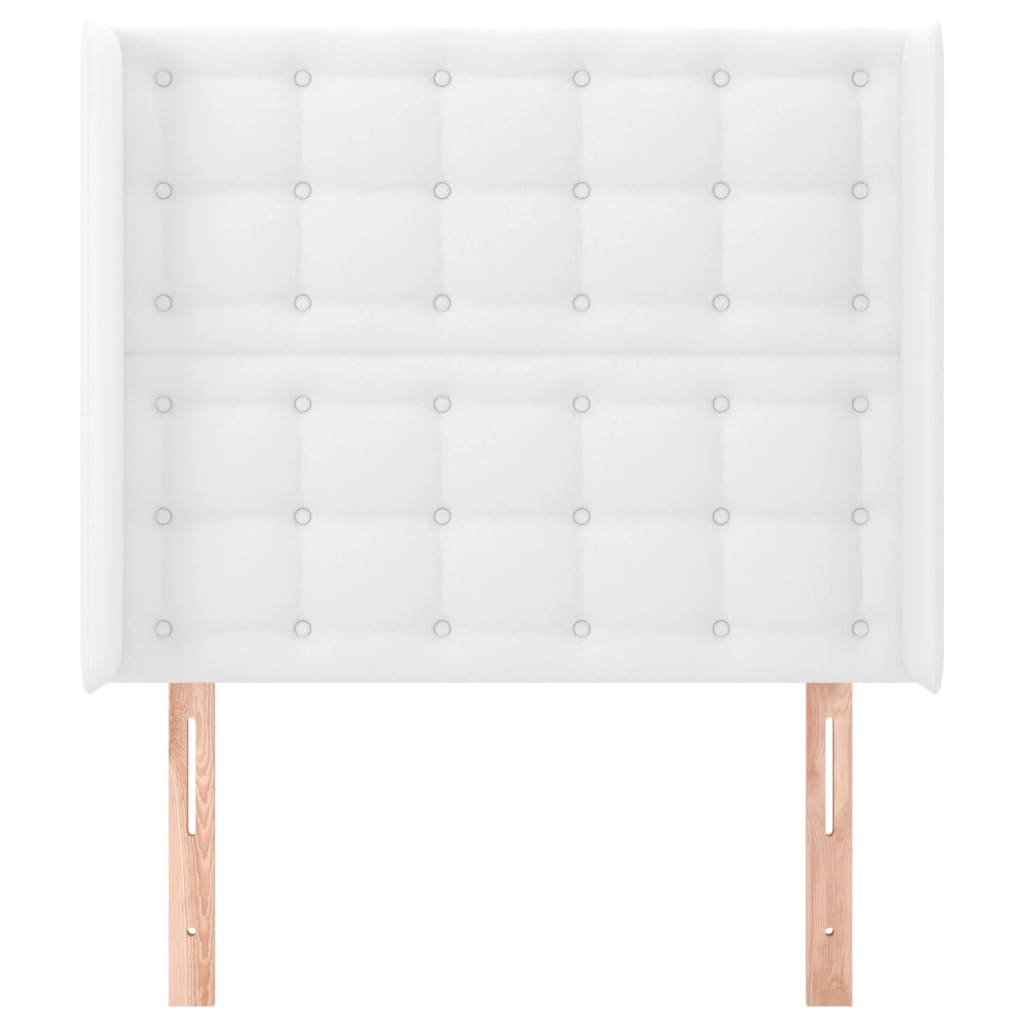 Testiera ad Orecchio Bianco 83x16x118/128 cm in Similpelle