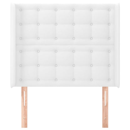 Testiera ad Orecchio Bianco 83x16x118/128 cm in Similpelle