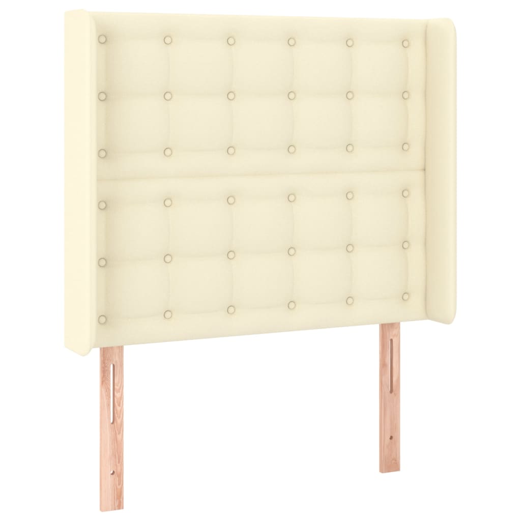 Testiera ad Orecchio Crema 83x16x118/128 cm in Similpelle