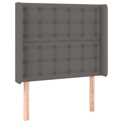 Testiera ad Orecchio Grigio 83x16x118/128 cm in Similpelle