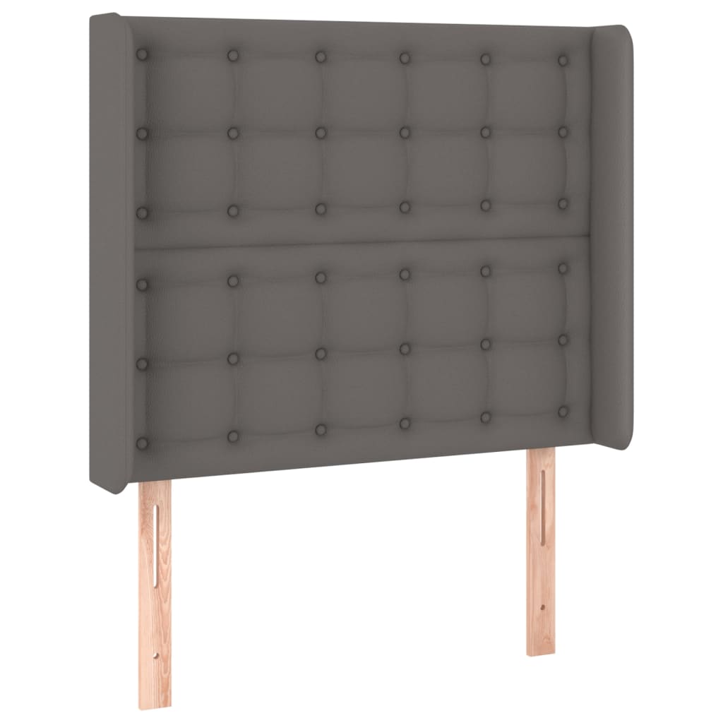Testiera ad Orecchio Grigio 83x16x118/128 cm in Similpelle
