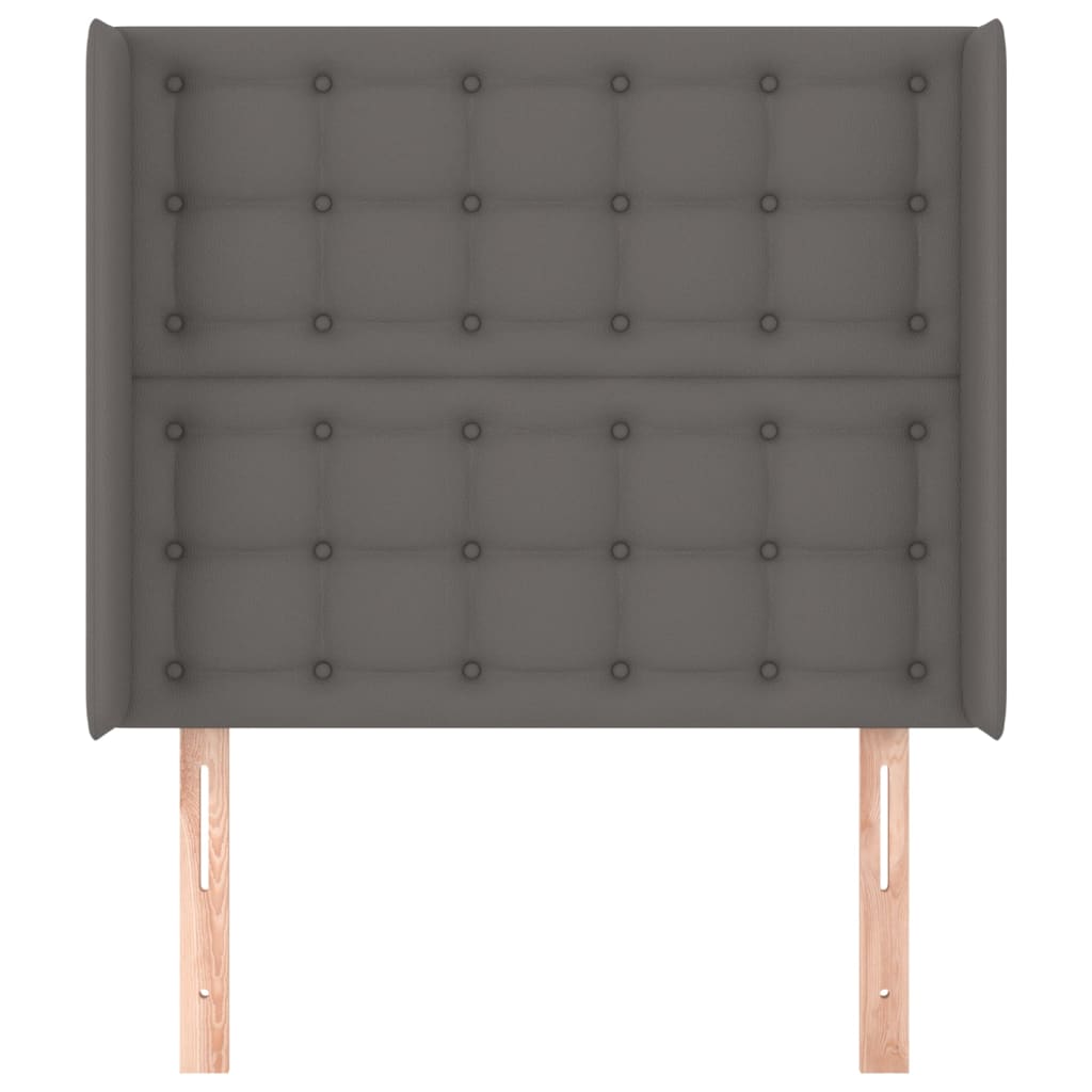 Testiera ad Orecchio Grigio 83x16x118/128 cm in Similpelle