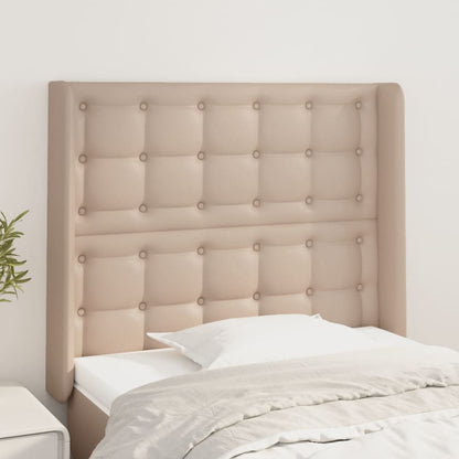 Testiera ad Orecchio Cappuccino 83x16x118/128 cm in Similpelle