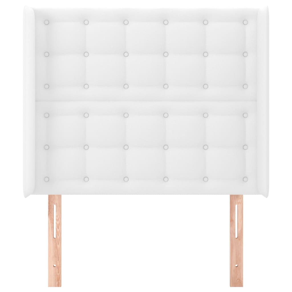 Testiera ad Orecchio Bianco 93x16x118/128 cm in Similpelle