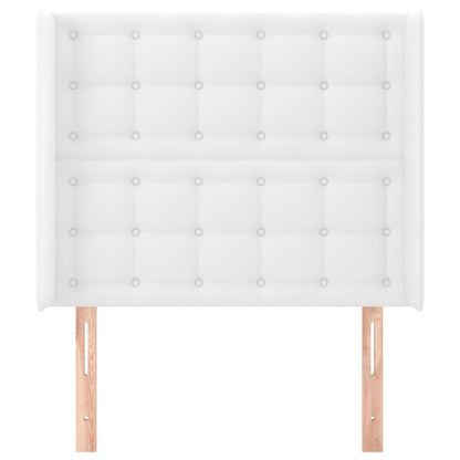 Testiera ad Orecchio Bianco 93x16x118/128 cm in Similpelle