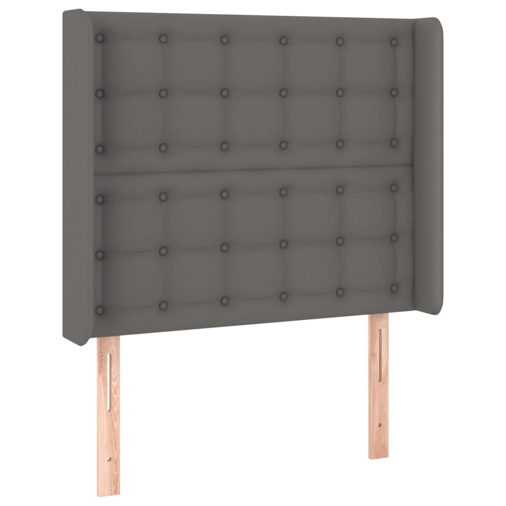 Testiera ad Orecchio Grigio 93x16x118/128 cm in Similpelle