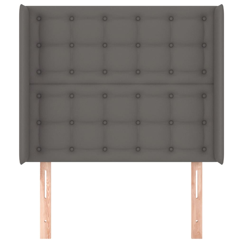 Testiera ad Orecchio Grigio 93x16x118/128 cm in Similpelle
