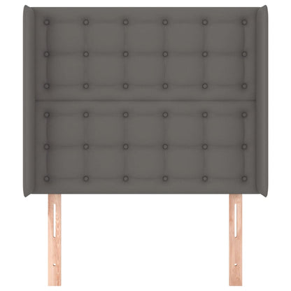 Testiera ad Orecchio Grigio 93x16x118/128 cm in Similpelle