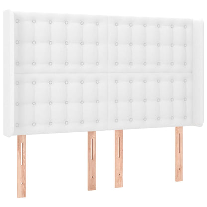 Testiera ad Orecchio Bianco 147x16x118/128 cm in Similpelle