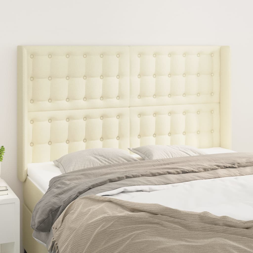 Testiera ad Orecchio Crema 147x16x118/128 cm in Similpelle