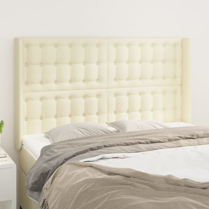 Testiera ad Orecchio Crema 147x16x118/128 cm in Similpelle