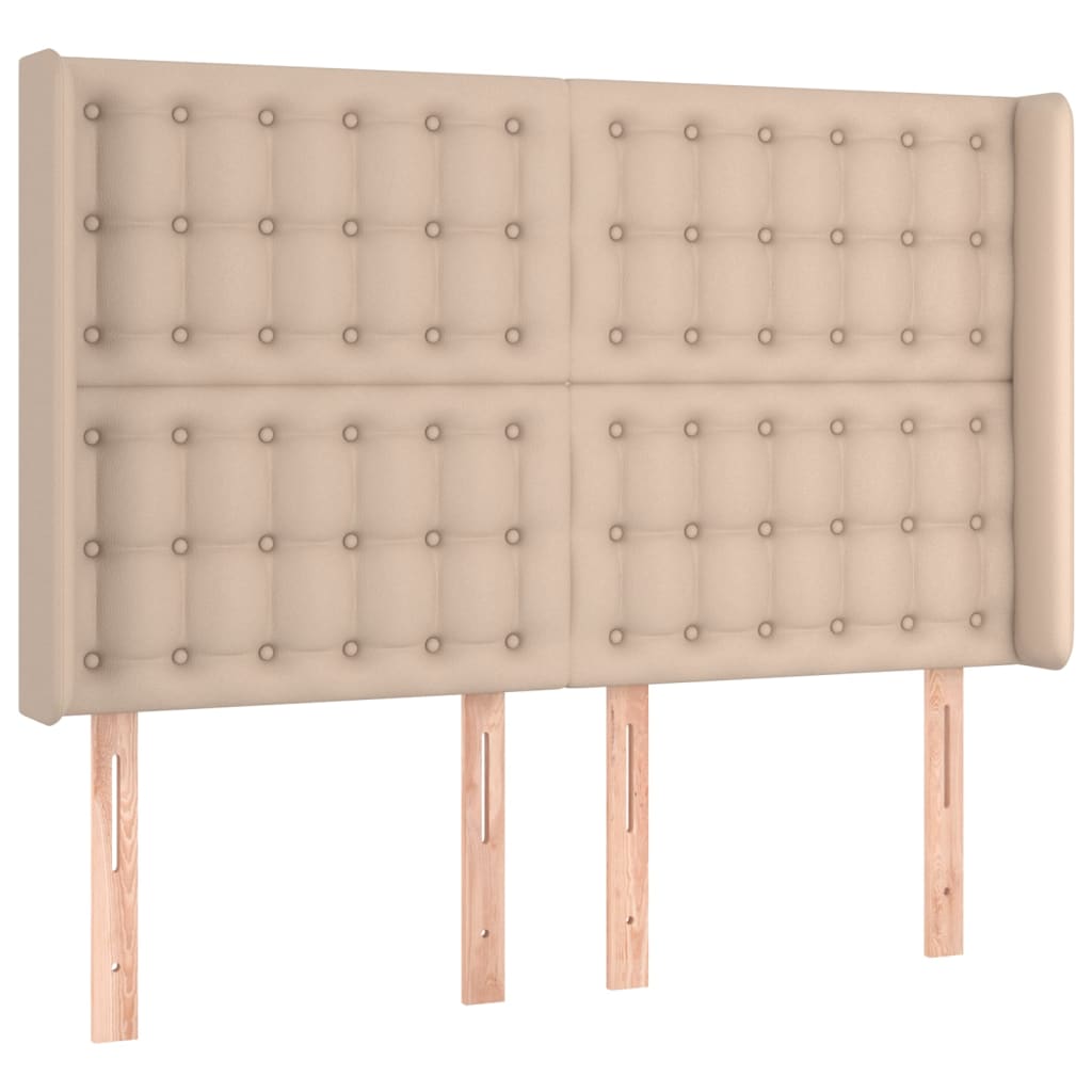 Testiera ad Orecchio Cappuccino 147x16x118/128 cm in Similpelle