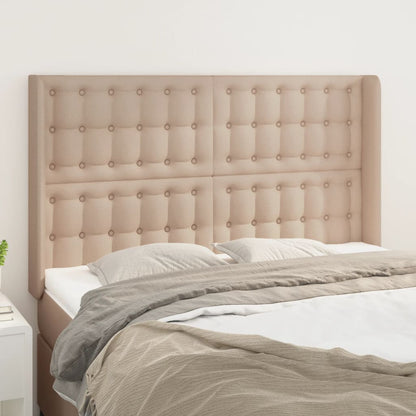 Testiera ad Orecchio Cappuccino 147x16x118/128 cm in Similpelle