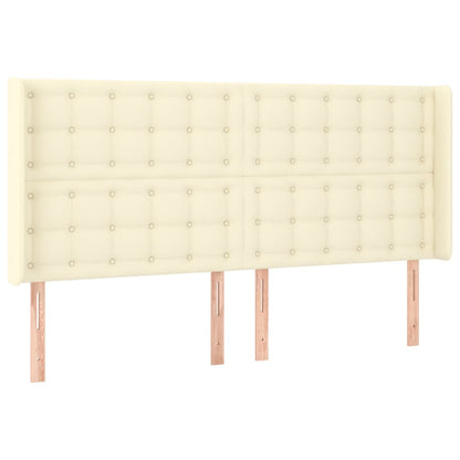 Testiera ad Orecchio Crema 163x16x118/128 cm in Similpelle
