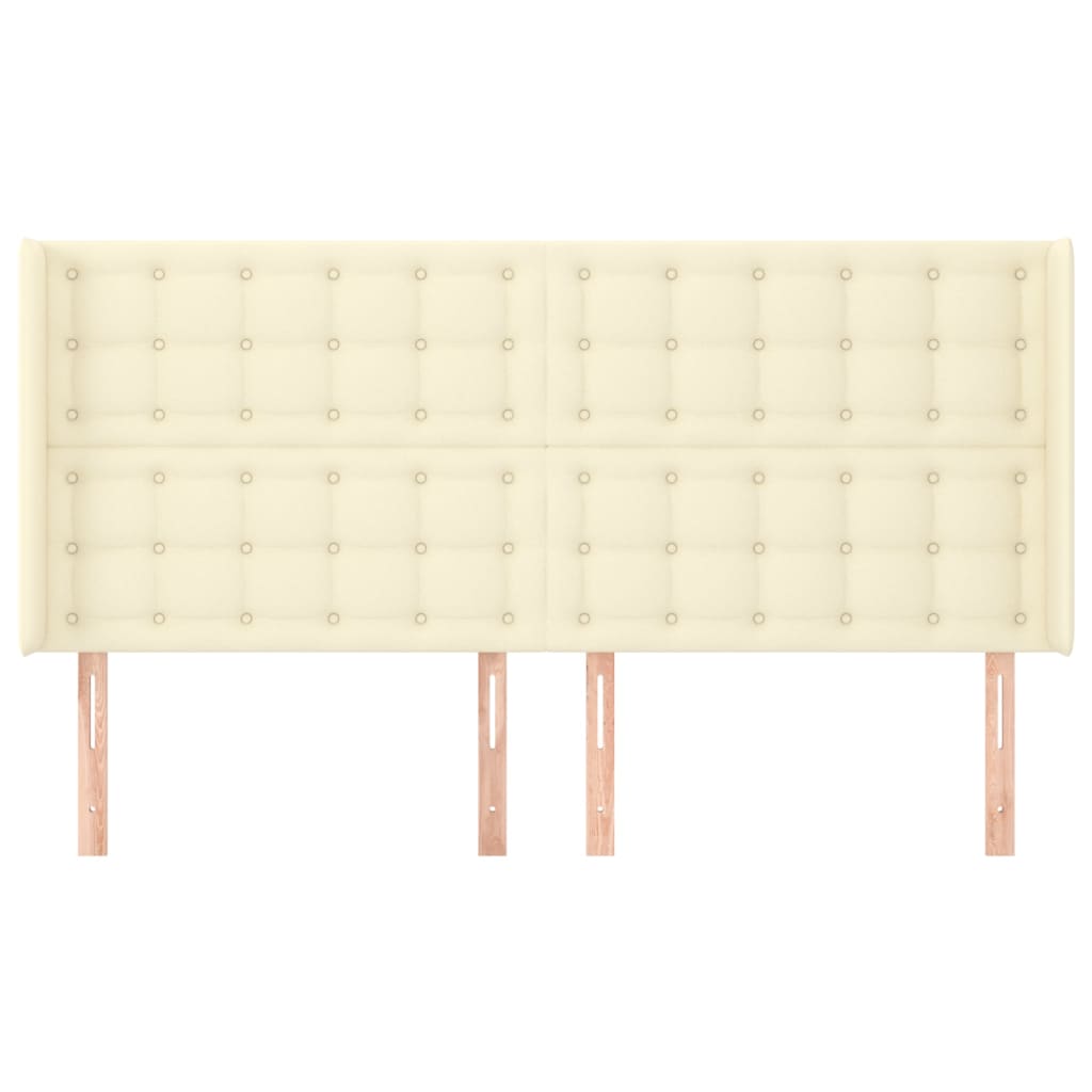Testiera ad Orecchio Crema 163x16x118/128 cm in Similpelle