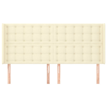 Testiera ad Orecchio Crema 163x16x118/128 cm in Similpelle