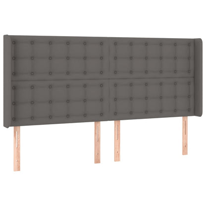 Testiera ad Orecchio Grigio 163x16x118/128cm in Similpelle