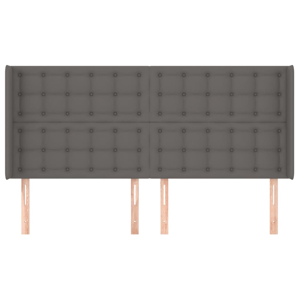 Testiera ad Orecchio Grigio 163x16x118/128cm in Similpelle
