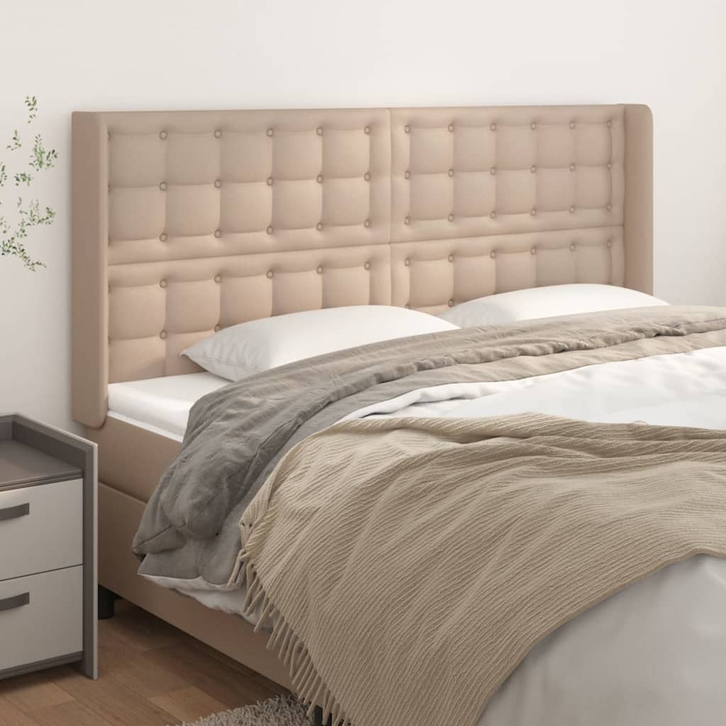 Testiera ad Orecchio Cappuccino 163x16x118/128 cm in Similpelle