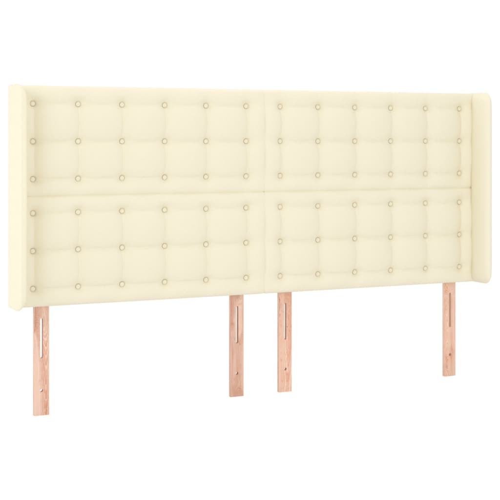 Testiera ad Orecchio Crema 203x16x118/128 cm in Similpelle