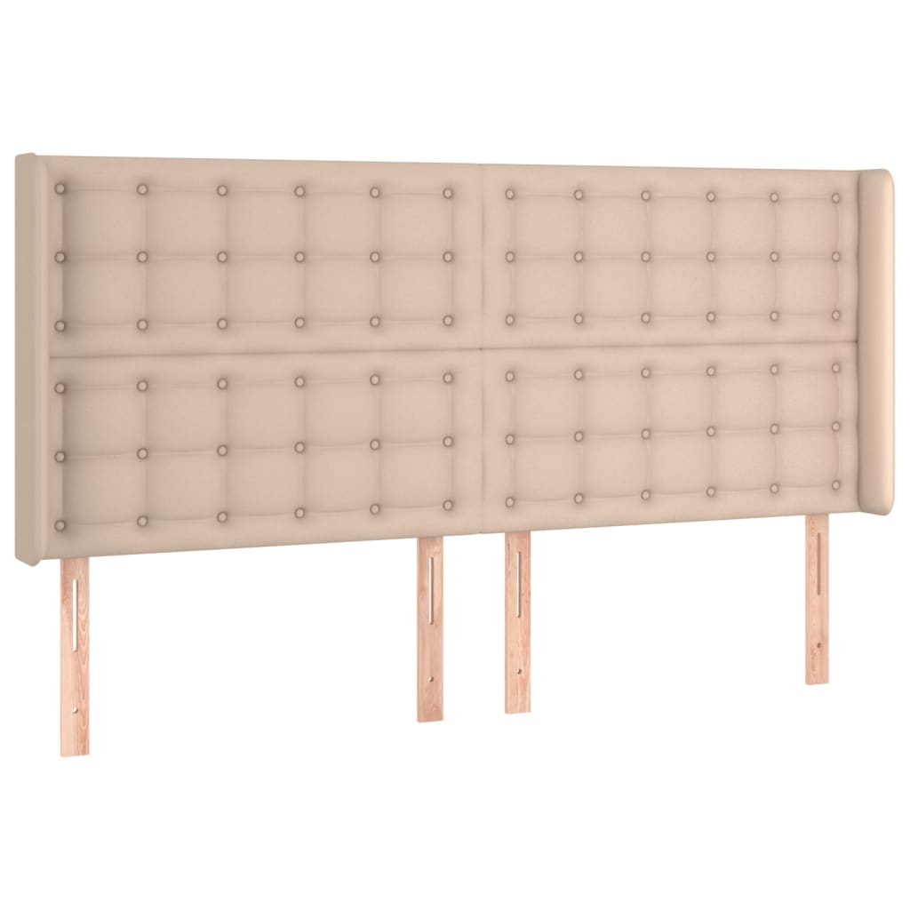 Testiera ad Orecchio Cappuccino 203x16x118/128 cm in Similpelle