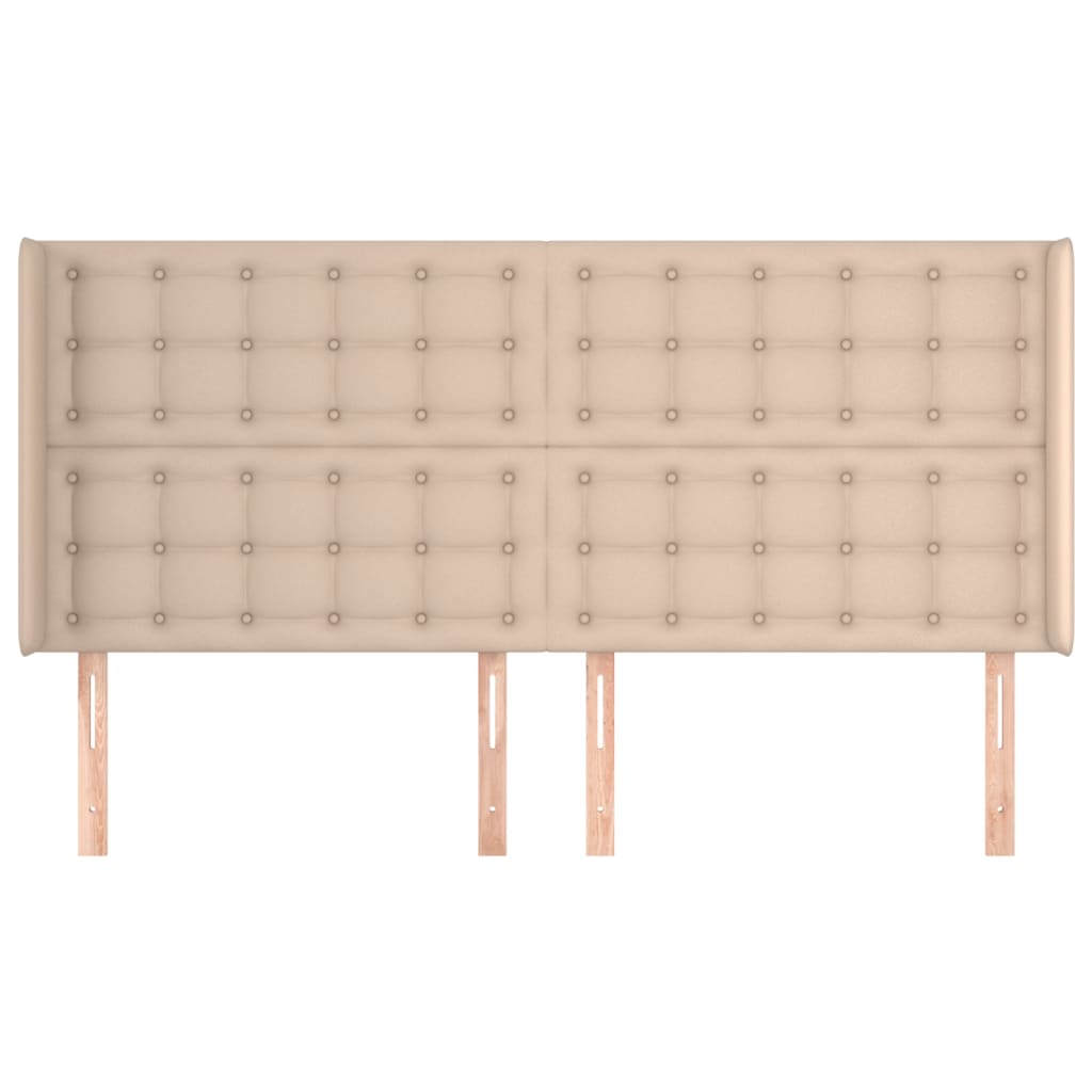 Testiera ad Orecchio Cappuccino 203x16x118/128 cm in Similpelle