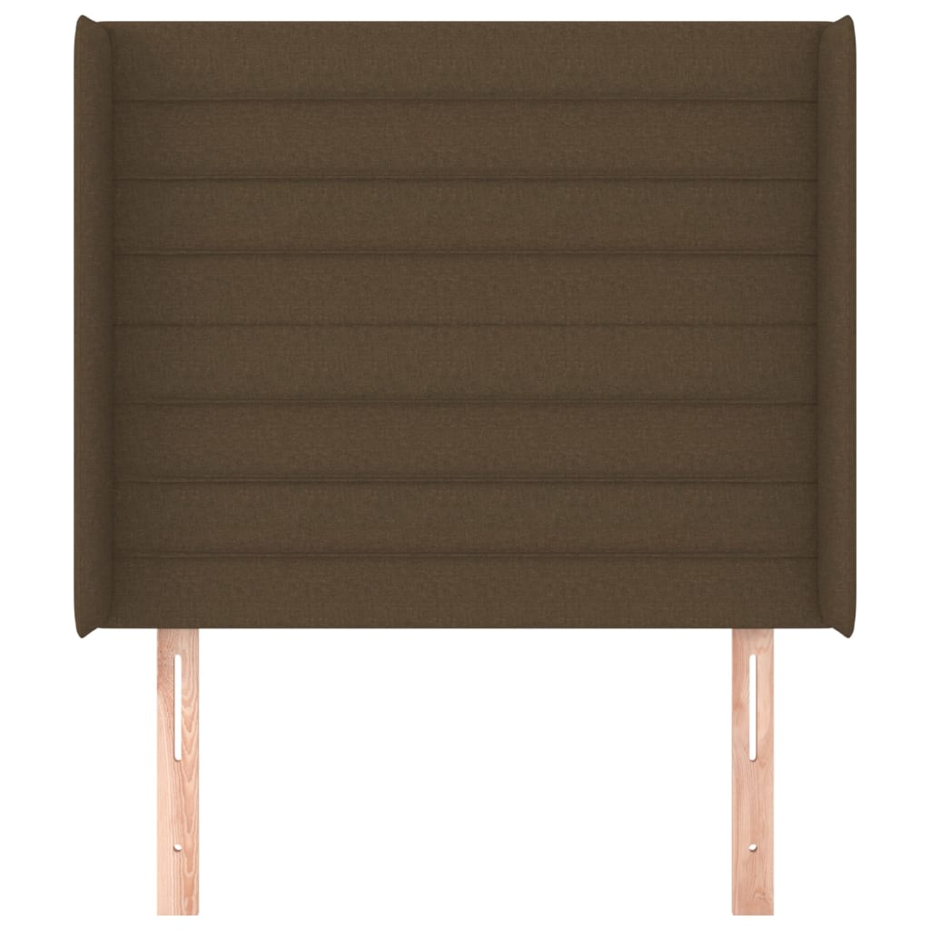 Testiera ad Orecchio Marrone Scuro 83x16x118/128 cm in Tessuto