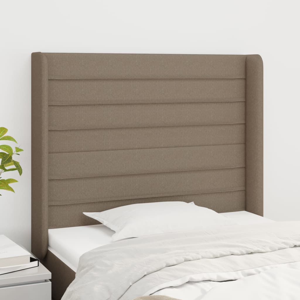 Testiera ad Orecchio Tortora 83x16x118/128 cm in Tessuto