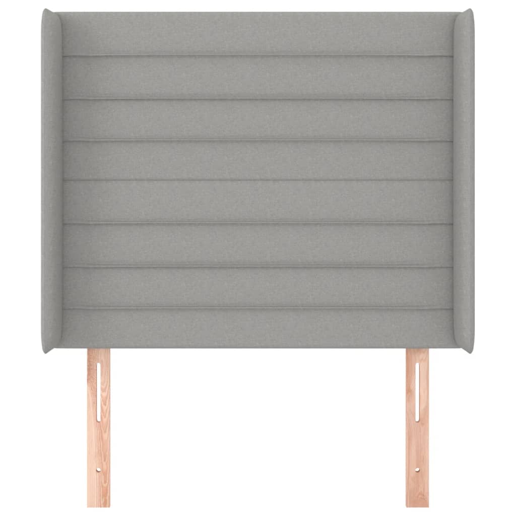 Testiera ad Orecchio Grigio Chiaro 93x16x118/128 cm in Tessuto