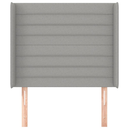 Testiera ad Orecchio Grigio Chiaro 93x16x118/128 cm in Tessuto