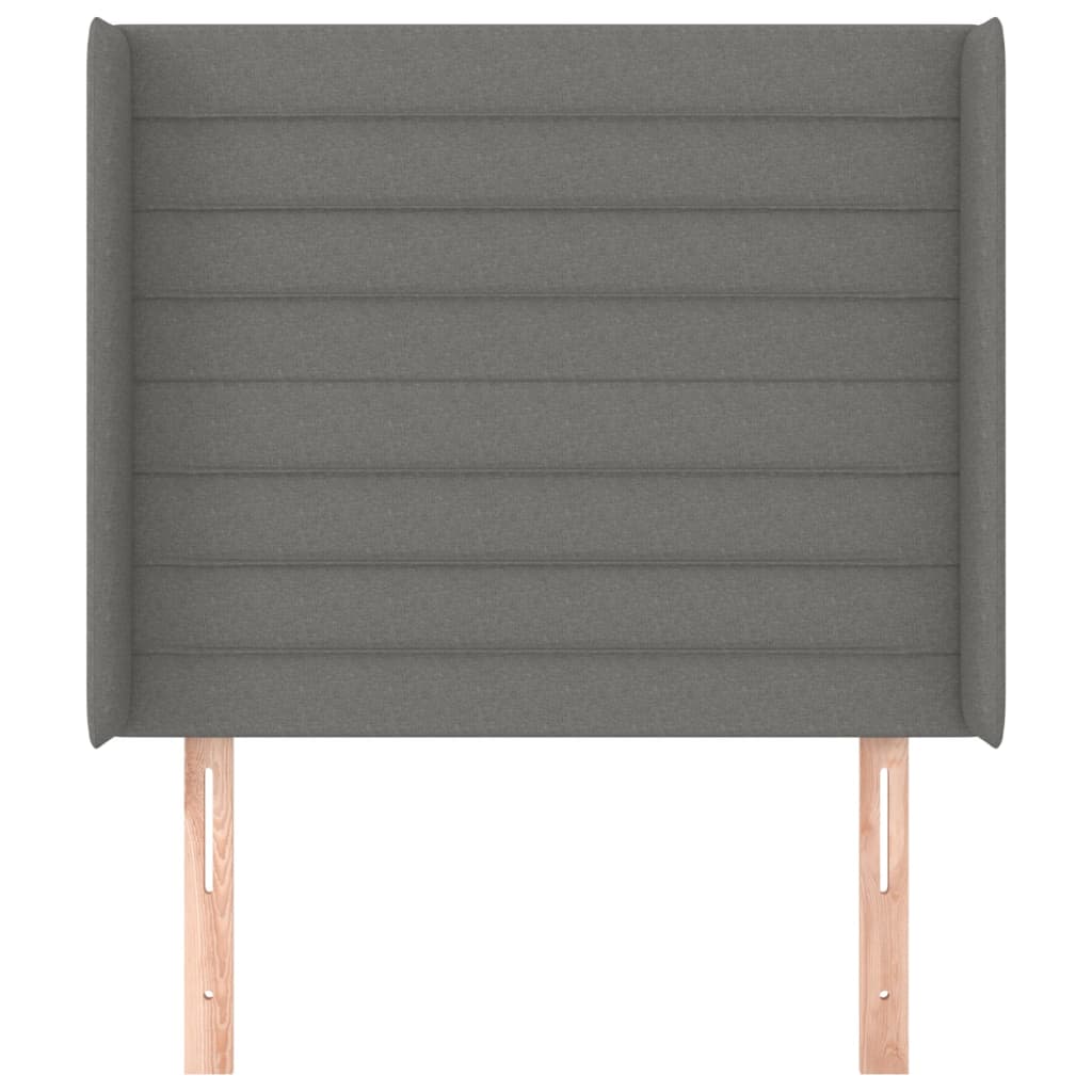 Testiera ad Orecchio Grigio Scuro 93x16x118/128 cm in Tessuto