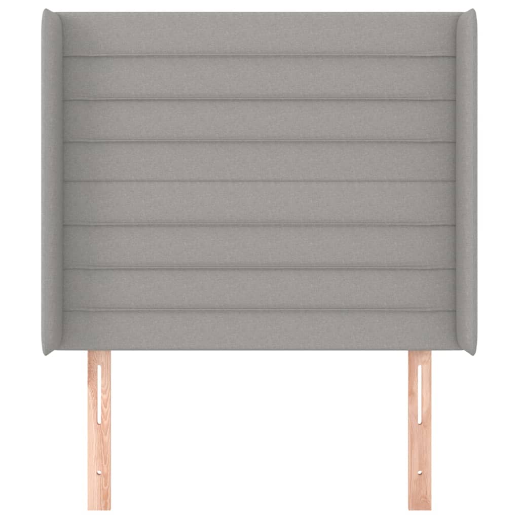Testiera ad Orecchio Grigio Chiaro 103x16x118/128 cm in Tessuto