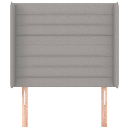Testiera ad Orecchio Grigio Chiaro 103x16x118/128 cm in Tessuto