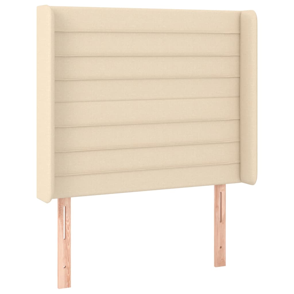 Testiera ad Orecchio Crema 103x16x118/128 cm in Tessuto