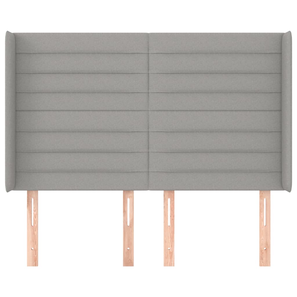 Testiera ad Orecchio Grigio Chiaro 147x16x118/128 cm in Tessuto
