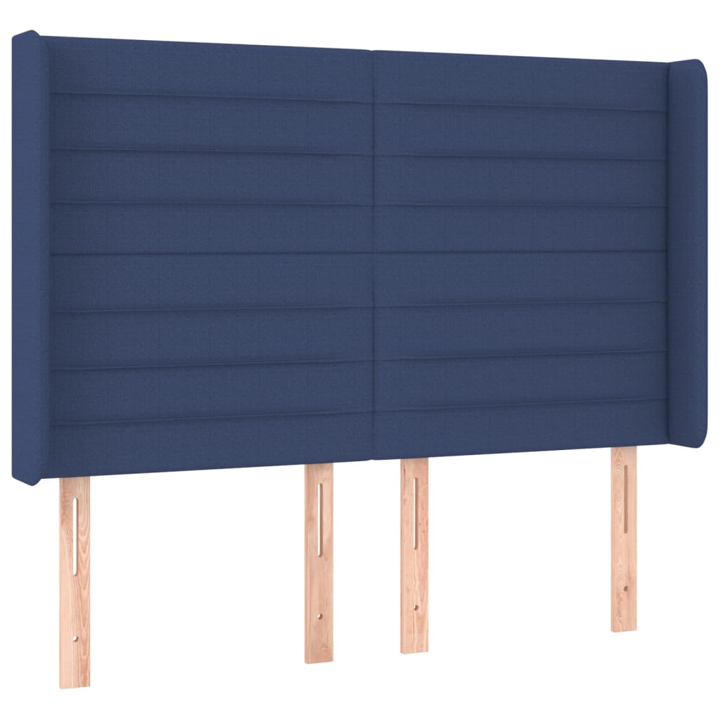 Testiera ad Orecchio Blu 147x16x118/128 cm in Tessuto