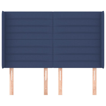 Testiera ad Orecchio Blu 147x16x118/128 cm in Tessuto