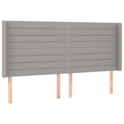 Testiera ad Orecchio Grigio Chiaro 163x16x118/128 cm in Tessuto