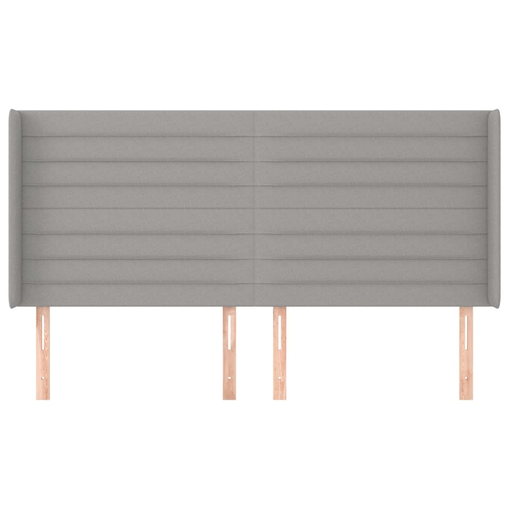 Testiera ad Orecchio Grigio Chiaro 163x16x118/128 cm in Tessuto
