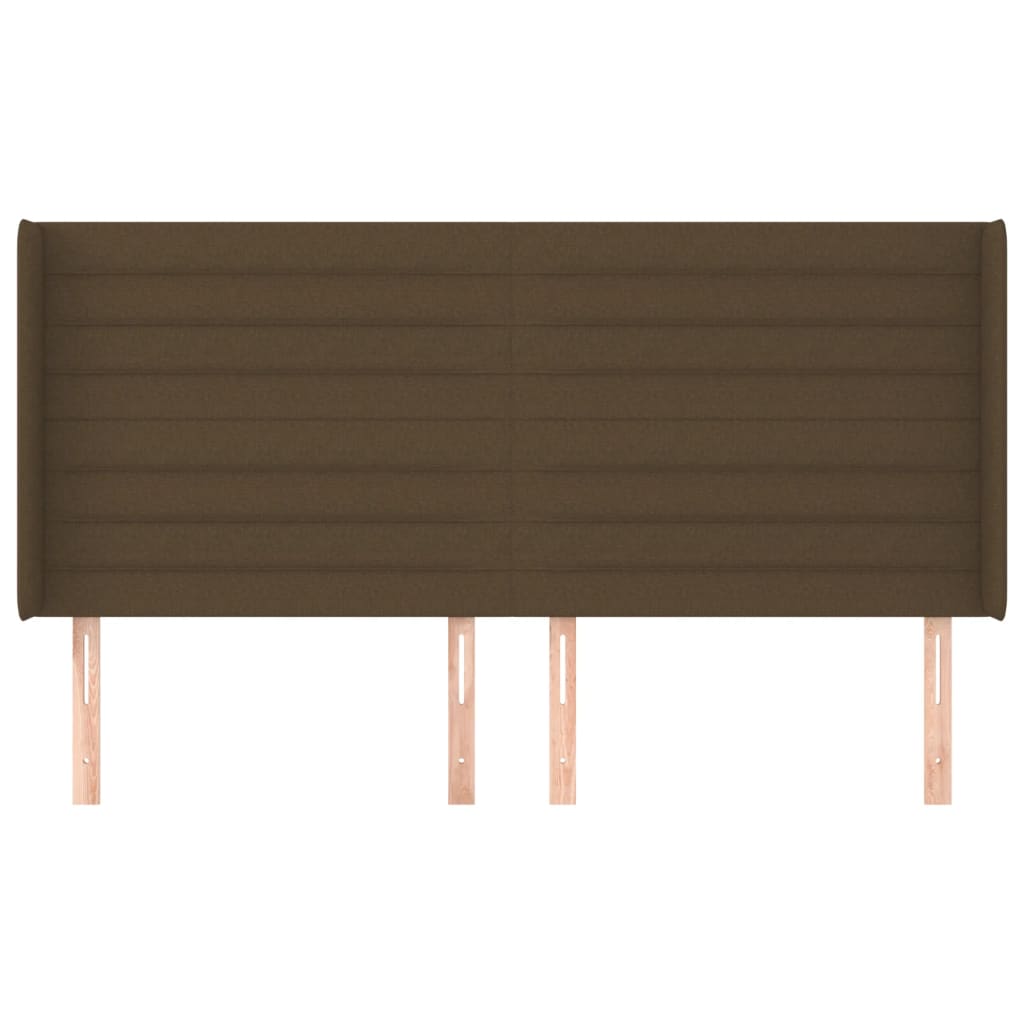 Testiera ad Orecchio Marrone Scuro 163x16x118/128 cm in Tessuto