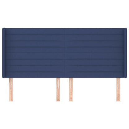 Testiera ad Orecchio Blu 163x16x118/128 cm in Tessuto