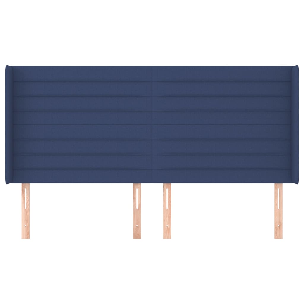 Testiera ad Orecchio Blu 163x16x118/128 cm in Tessuto